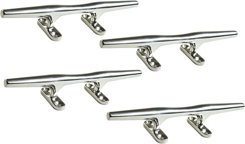 MARINE CITY 316 Stainless Steel Open Base Cleat - Hollow Base Deck Mooring Rope Tie Cleat, 8 Inches - Ideal for Marines, Boats, Yachts - 1 Pcs in Saudi Arabia