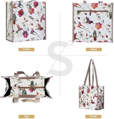 Signare Floral Shopping Tote Bag with Garden Flower Pattern in Kuwait
