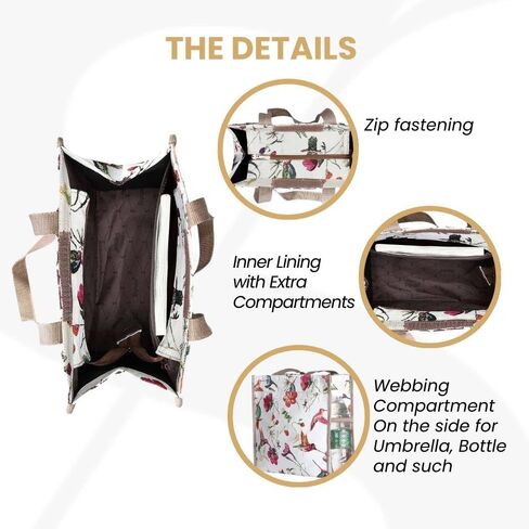 Signare Floral Shopping Tote Bag with Garden Flower Pattern in Kuwait