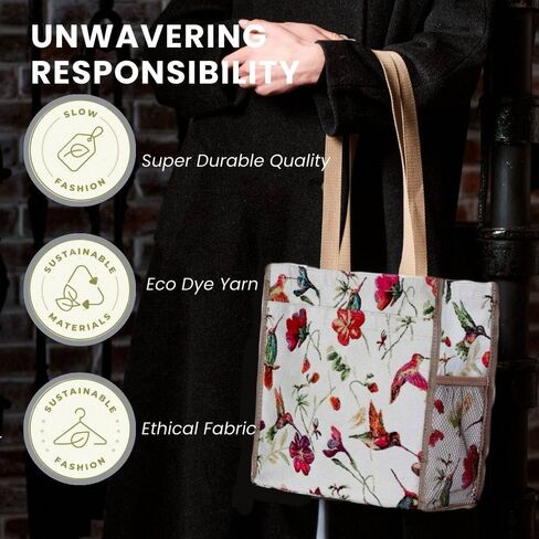 Signare Floral Shopping Tote Bag with Garden Flower Pattern in Kuwait