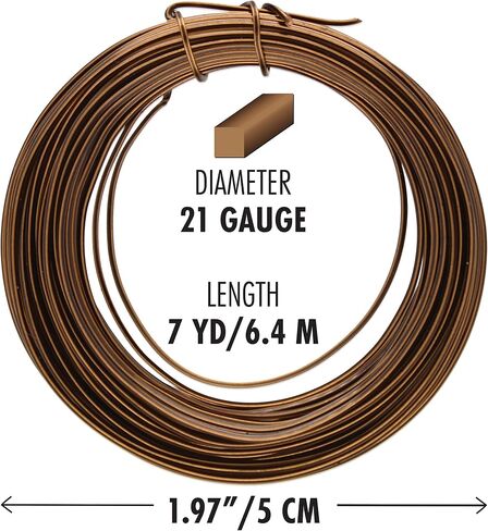 The Beadsmith Square Craft Wire - Wire Elements - Soft Temper - 21 Gauge, 7 Yard Coil - Copper Color - Beading Wire Used for Jewelry Making, Wire Wrapping, and Other DIY Arts & Crafts in Saudi Arabia