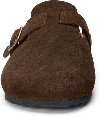 ZUSERIS Women's Suede Clogs Leather Mules Cork Footbed Potato Shoes Comfort Slip on Sandals with Arch Support in Saudi Arabia