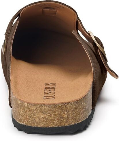 ZUSERIS Women's Suede Clogs Leather Mules Cork Footbed Potato Shoes Comfort Slip on Sandals with Arch Support in Saudi Arabia