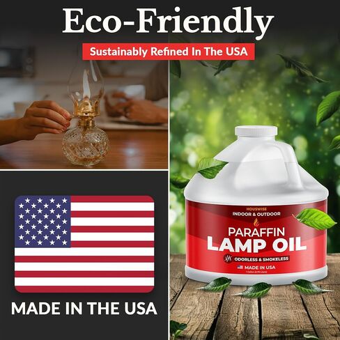 Premium Liquid Paraffin Lamp Oil for Indoor Use (1 Quart) - Smokeless Odorless Paraffin Oil Lamp Fuel, Lantern Oil, Candle Oil for Lamps, Indoor Lamp Oil, Liquid Paraffin Oil in Saudi Arabia
