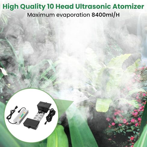 Ultrasonic Mist Maker 6 Head,Add Replacement Atomizer Heads,250W Power Water Proof Ultrasonic Mister,Ultrasonic Fog Humidifier with Float,for Vegetable Preservation,Landscape, Halloween,etc in Kuwait