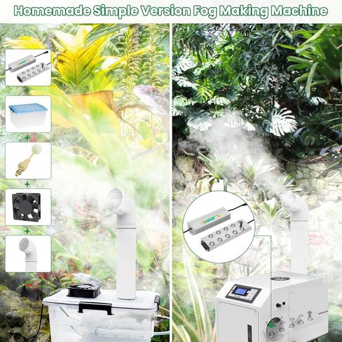 Ultrasonic Mist Maker 6 Head,Add Replacement Atomizer Heads,250W Power Water Proof Ultrasonic Mister,Ultrasonic Fog Humidifier with Float,for Vegetable Preservation,Landscape, Halloween,etc in Kuwait