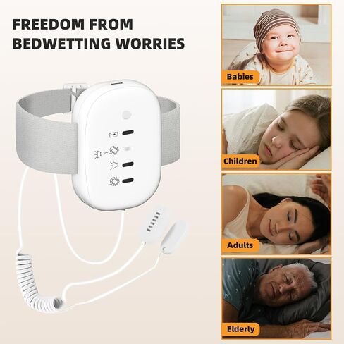 Bed Wetting Alarm for Boys and Girls - USB Rechargeable, Bedwetting Alarm with High Sensitivity Sensor, Loud Sound and Strong Vibration, Proven Solution for Bedwetters in Saudi Arabia