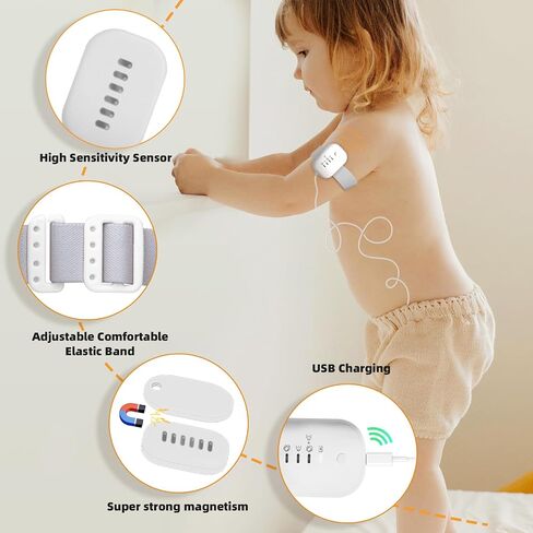 Bed Wetting Alarm for Boys and Girls - USB Rechargeable, Bedwetting Alarm with High Sensitivity Sensor, Loud Sound and Strong Vibration, Proven Solution for Bedwetters in Saudi Arabia