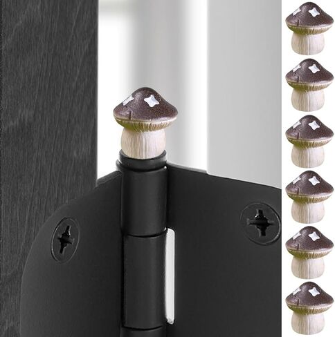 Door Hinge Heads Decorative Topper - Hinge Head Mushroom - Magnetic Hinge Head Trinket - Hinge Pin Topper Miniature (Red, Set of 6) in Saudi Arabia