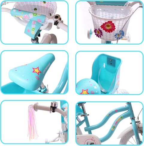 Kid's Bike Steel Frame Children Bicycle Little Princess Style 12-14-16-18-20 Inch with Training Wheel in Kuwait