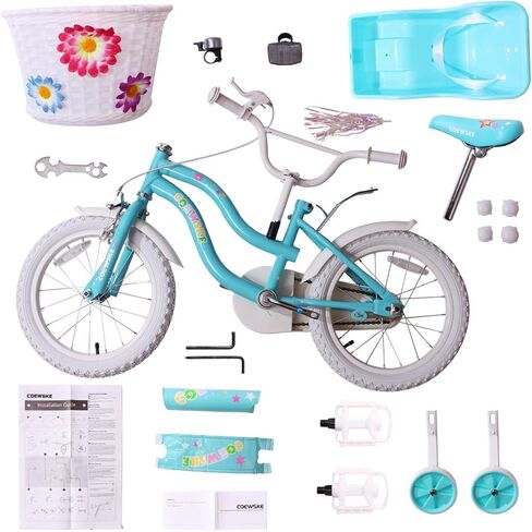 Kid's Bike Steel Frame Children Bicycle Little Princess Style 12-14-16-18-20 Inch with Training Wheel in Kuwait