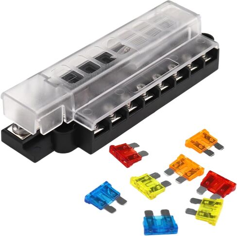 4-Way Blade Fuse Box with Cover 5045 ST Blade Fuse Block Compact 4 Circuit ATO Blade Fuse Box Block Holder for Car Boat in Saudi Arabia