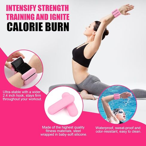 أوزان للمعصم والكاحل للنساء، مجموعة أوزان قوية للذراع والساق قابلة للارتداء مكونة من 2 (1 رطل لكل منهما)، أوزان للكاحل قابلة للتعديل للمشي واليوجا والرقص والبار وصالة الألعاب الرياضية وممارسة البيلاتيس والمشي والجري in Kuwait