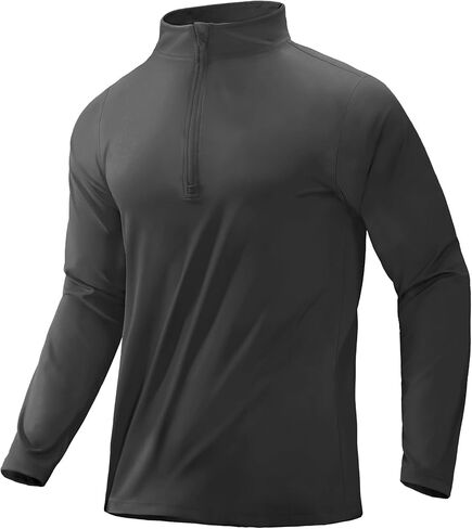 MIER Mens Quarter Zip Pullover Dry Fit Lightweight 1/4 Zip Long Sleeve Shirts for Athletic Running Golf Hiking, UPF 50+ in Kuwait