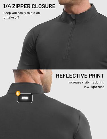 MIER Mens Quarter Zip Pullover Dry Fit Lightweight 1/4 Zip Long Sleeve Shirts for Athletic Running Golf Hiking, UPF 50+ in Kuwait