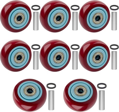 8 Pcs 3 Inch Push Cart PU Caster Kits, Shelf Replacement 3" Casters, Cargo Elevator Front Casters, Replacement Casters for Platform Trucks, Snow Blower, Grill 3" x 1.25" Casters 3/8" Axle in Saudi Arabia