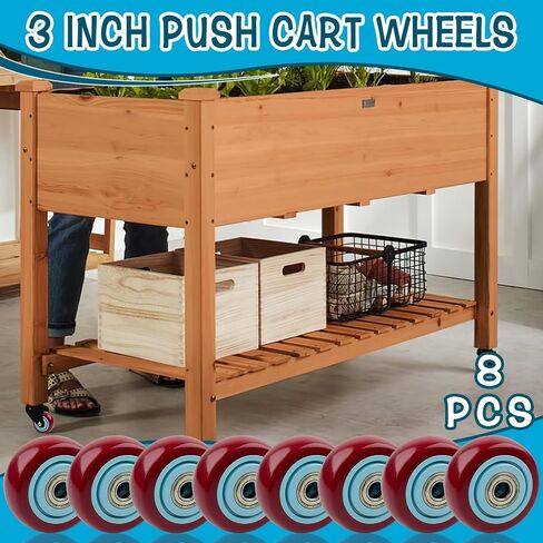 8 Pcs 3 Inch Push Cart PU Caster Kits, Shelf Replacement 3" Casters, Cargo Elevator Front Casters, Replacement Casters for Platform Trucks, Snow Blower, Grill 3" x 1.25" Casters 3/8" Axle in Saudi Arabia