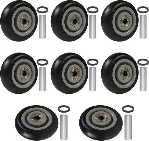 8 Pcs 3 Inch Push Cart PU Caster Kits, Shelf Replacement 3" Casters, Cargo Elevator Front Casters, Replacement Casters for Platform Trucks, Snow Blower, Grill 3" x 1.25" Casters 3/8" Axle in Saudi Arabia
