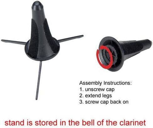 Mendini MCT-E+SD+PB Black Ebonite ABS B Flat Clarinet with Case, Stand, Pocketbook, Mouthpiece, 10 Reeds and More in Kuwait