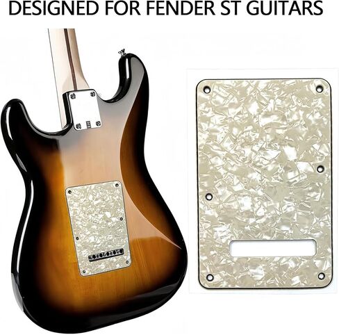 Guitar Back Plate Compatible with Strat/Stratocaster Tremolo Cavity Cover, Tremolo Cover with Pickguard featuring 6 Screws(Green) in Saudi Arabia
