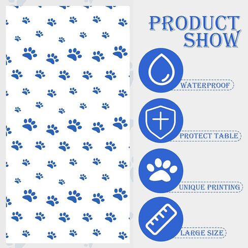 4 Pack Puppy Paw Print Tablecloths, 51x87'' Pink Plastic Disposable Table Cover for Pet Themed Party Decorations for Cat Dog Birthday Party Supplies Lets Pawty Party Supplies in Saudi Arabia