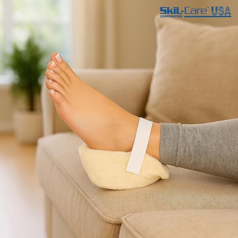 واقي الكعب متعدد الطبقات من Skil-Care موديل 2023، عالمي - تخفيف الضغط، جلد الغنم الصناعي، فتحات تهوية لتدفق الهواء، تقليل الرطوبة، ملاءمة مريحة، قابل للغسل، 503015 in Kuwait