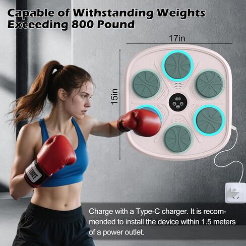 2024 Upgrade Intelligent Music Boxing Machine, Electronic Boxing Trainer with Gloves, Music Workout Machine with Smart Display Screen Punching Machine for Adults, Good Gift for Birthday. in Saudi Arabia
