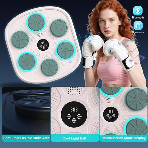2024 Upgrade Intelligent Music Boxing Machine, Electronic Boxing Trainer with Gloves, Music Workout Machine with Smart Display Screen Punching Machine for Adults, Good Gift for Birthday. in Saudi Arabia