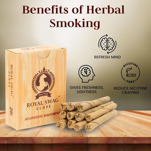 Ayurvedic & Herbal Long Filtered Bidi Smoke (Pack of 20 X 20 Bidi Sticks Per Pack) with 12 ml Shot to Stop Nicotine Craving Tobacco Free Dhoompan Helps in Quit Smoking (400 Sticks, 1 Shot) in Saudi Arabia