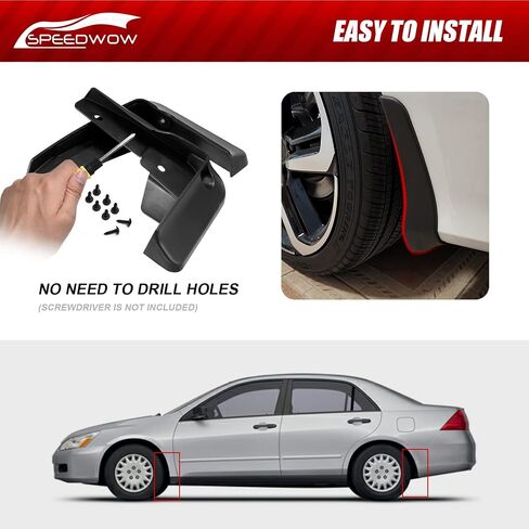 أغطية الطين SPEEDWOW، تناسب 1996-2000 Honda Civic (لا تناسب التنانير الجانبية)، 4 قطع/مجموعة أمامية وخلفية (لا تحتاج إلى حفر) in Saudi Arabia