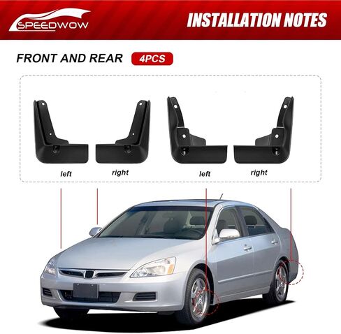 أغطية الطين SPEEDWOW، تناسب 1996-2000 Honda Civic (لا تناسب التنانير الجانبية)، 4 قطع/مجموعة أمامية وخلفية (لا تحتاج إلى حفر) in Saudi Arabia