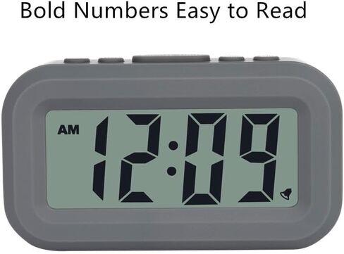 FAMICOZY Small Digital Alarm Clock,Easy to Read,Simple Operation,Constant Backlight On/Off,Crescendo Alarm,9 Min Snooze,12/24Hr,Bedside Travel Alarm Clock,AAA Battery Operated,Black in Kuwait