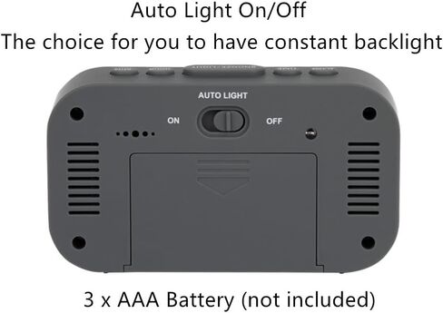 FAMICOZY Small Digital Alarm Clock,Easy to Read,Simple Operation,Constant Backlight On/Off,Crescendo Alarm,9 Min Snooze,12/24Hr,Bedside Travel Alarm Clock,AAA Battery Operated,Black in Kuwait