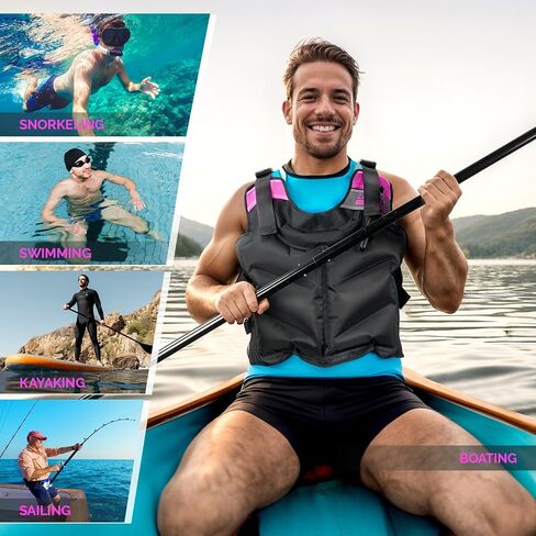 Zetary Inflatable Snorkel Vest - Portable Snorkel Jacket for Adults 90-220 lbs, Lightweight Buoyancy Aid with Quick Inflation, Ideal for Swimming Boating Paddleboarding Water Sports in Saudi Arabia