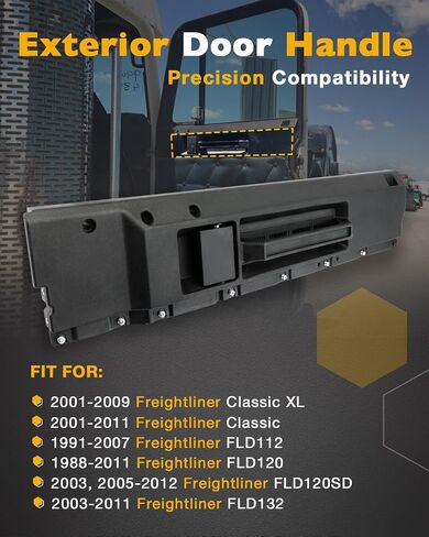 Interior Door Handle Black, Compatible With 1988-2012 Freightliner Classic XL, Classic, FLD112, FLD120, FLD120SD, FLD132, Front Left Driver Side, Replace# 761-5209, 7615209 Inside Door Repair Handle in Saudi Arabia