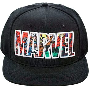 Bioworld Marvel Comic Logo Sublimated Bill Snapback Cap Hat Black