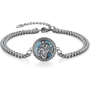 Archangel Raphael Bracelet 925 Sterling Silver St Raphael The Archangel Bracelet Archangel Saint Protection Medal Jewelry Gift for Men Women in Kuwait