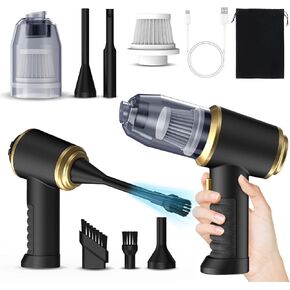 Car Vacuum Portable Cordless - 21000PA High Power Car Cleaning Kit, 4 in 1 Multifunctional Mini Vacuum Cleaner, Air Duster for Car, Home, Office to Remove Sand, Dust, Gifts for Lover Family
