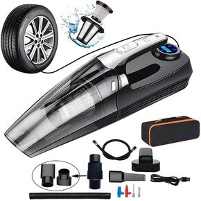 Upgraded 12000pa Cordless Rechargeable 4-in-1 Car Vacuum Cleaner, Strong Suction Handheld Vacuum High Power Car Vacuum with LED Light, Rechargeable for Home, Pet Hair, Car Cleaning