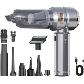 Mini Vacuum Cleaner for Car and Home – Rechargeable, 16.000Pa Strong Suction, Washable HEPA Filter, USB Fast Charging – Great for Dust, Crumbs, Pet Hair.