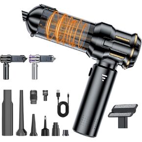 Handheld Car Vacuum Cordless, Mini Vacuum Cleaner Rechargeable, 16000Pa Hand Held Vacuum Cleaner Portable, Small Vacuum with Multi-Nozzles, Dust Duster for Car Home Office Pet (Silver Purple)