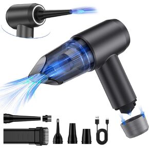 Fanisic Car Vacuum Handheld Vacuum Cleaner/Air Duster, 18000PA Strong Suction with Brushless Motor, Rechargeable Dust Buster/Hand Pump/Safety Hammer Low Noise for Car Detailing Home Office Cleaning