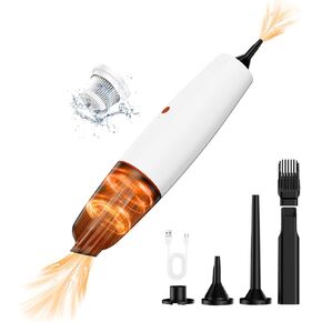 Car Vacuum Portable Cordless Handheld Vacuum Cleaner, Rechargeable Dust Buster, 20000PA High Power Strong Suction/Air Blower Small Vacuum Cleaner for PC Cleaning-White