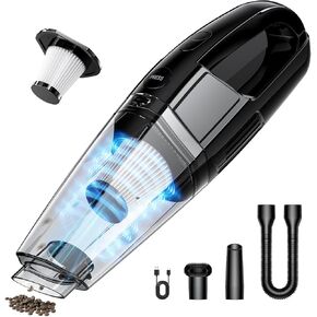 Cordless Handheld Vacuum 7000Pa Suction, 650mL Dustbin, 1.43 lbs Lightweight, Rechargeable, Ideal for Car & Home Use, 25-Minute Runtime