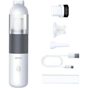 Portable Vacuum Cleaner, Cordless Handheld Compact Rechargeable Vacuum for Car, Home, Pet, Office, Keyboard Cleaning, Wihte