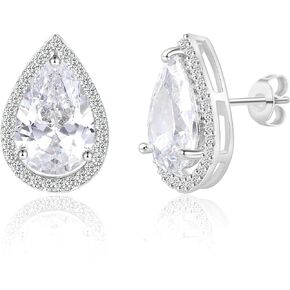 MDFUN Love Knot Earrings 18K White Gold Plated Flower Stud Earrings for Women Cubic Zirconia Earrings in Kuwait