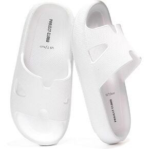 Project Cloud House Slippers Sandals Womens - Slippers Recovery Non -Slip and Lightweight Recovery للنساء الشاطئات الأساسية للنساء للنساء (حزام الوسادة ، الأبيض ، 8)