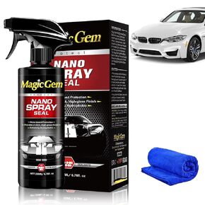 Magic Gem Car Coating Spray, Nano Car Scratch Removal Spray, Magic Gem Nano Spray Seal for Cars, Car Polishing Kit Wax Kit 6.76 FL.OZ