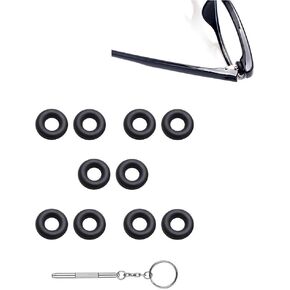 5 Pairs Glasses Grips Hinge Rings Tighteners Eyeglass Temple Silicone Eyeglass Repair Kits with Screwdriver