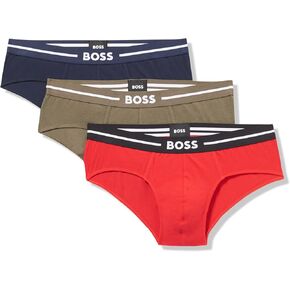 3-Pack Bold Logo Hipster Briefs, Red/Deep Blue/Pewter Green, S